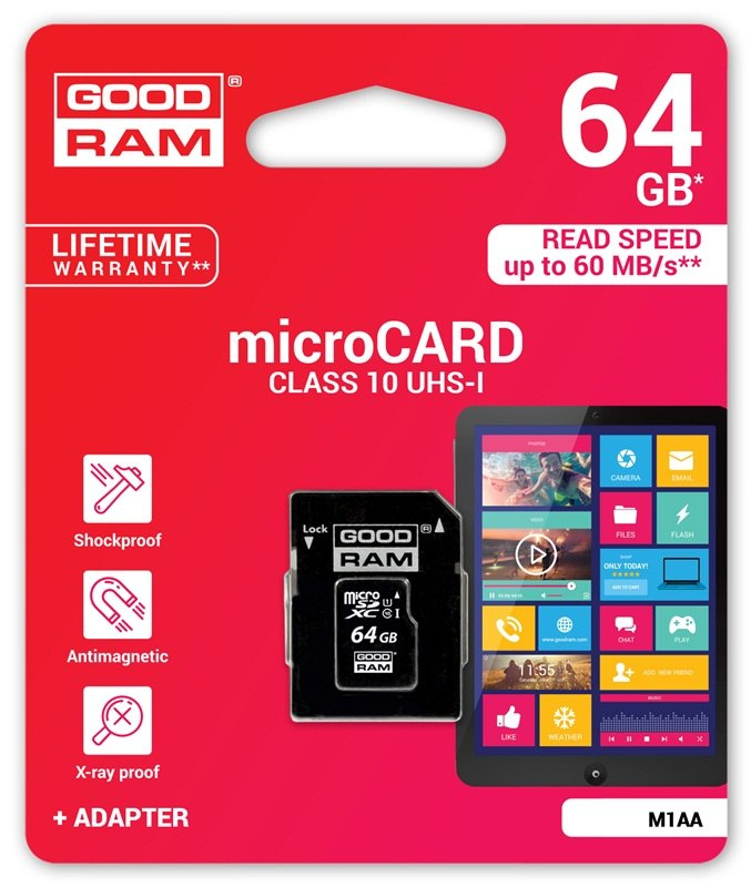 Karta pamięci microSD Goodram 64GB Class10 M1AA-0640R11