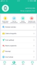 Smartband ID115plus zrzuty ekranu z aplikacji