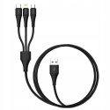 Rock kabel 3w1 USB, microUSB Lightning USB-C, RCB0560