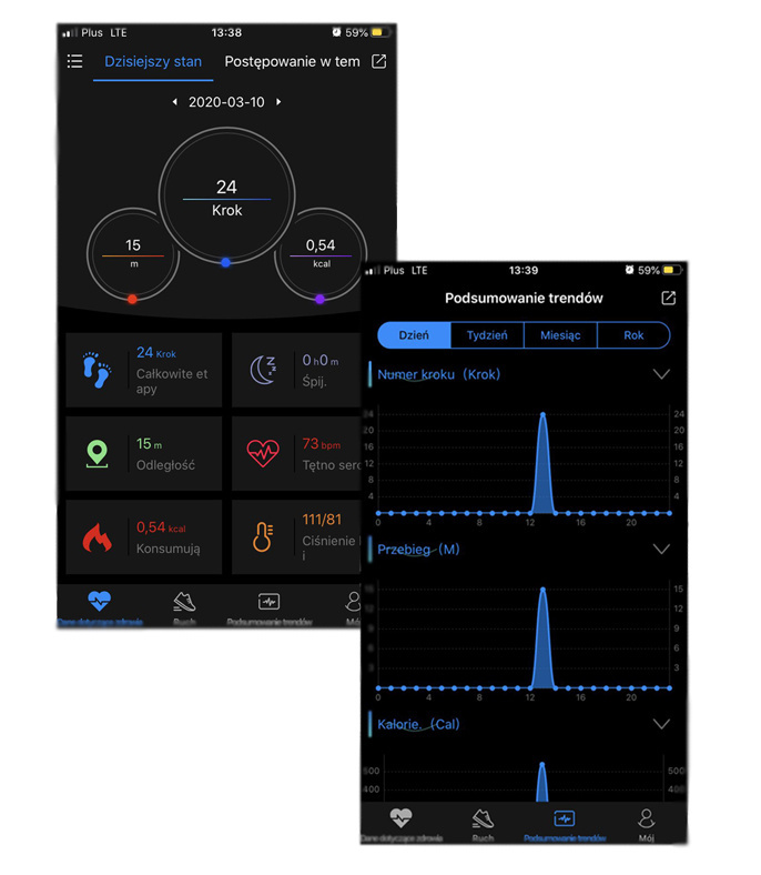 Smartband smartwatch pulsometr pulsometr opaska ID119 plus SBID119PLUS