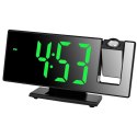 Zegar elektroniczny NOBITECH DC05 zielony cyfrowy budzik alarm projektor