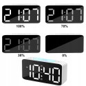 Zegar elektroniczny NOBITECH DC06 biały cyfrowy LED kolorowy RGB alarm