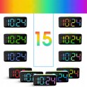 Zegar elektroniczny NOBITECH DC06 biały cyfrowy LED kolorowy RGB alarm