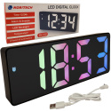 Zegar elektroniczny NOBITECH DC02 kolorowy budzik LED cyfrowy termometr