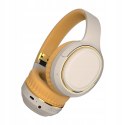 Słuchawki bezprzewodowe Bluetooth nauszne kremowe H6-K