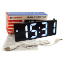 Zegar elektroniczny NOBITECH DC02 biały budzik LED cyfrowy termometr