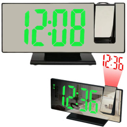 Zegar elektroniczny cyfrowy DC05 budzik alarm projektor DC05 zielony