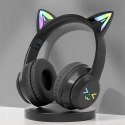 Słuchawki Bluetooth kocie uszy czarne dla dzieci BH100-KIDS-CZ