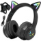 Słuchawki Bluetooth kocie uszy czarne dla dzieci BH100-KIDS-CZ