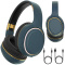 Słuchawki bezprzewodowe Bluetooth nauszne niebieskie - H6-N