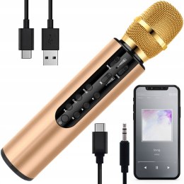 Mikrofon karaoke Bluetooth M6 złoty