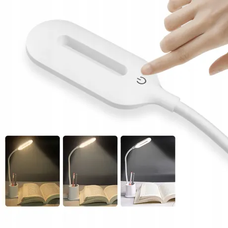 Lampka na biurko biurkowa ładowarka indukcyjna przybornik biała HT-513-B