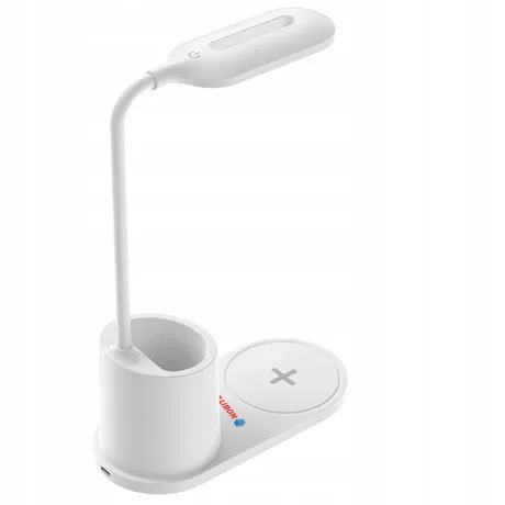 Lampka na biurko biurkowa ładowarka indukcyjna przybornik biała HT-513-B