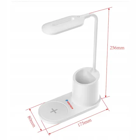 Lampka na biurko biurkowa ładowarka indukcyjna przybornik biała HT-513-B