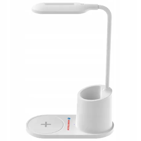 Lampka na biurko biurkowa ładowarka indukcyjna przybornik biała HT-513-B