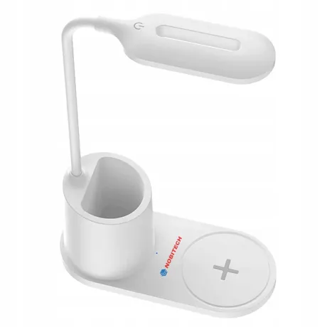 Lampka na biurko biurkowa ładowarka indukcyjna przybornik biała HT-513-B