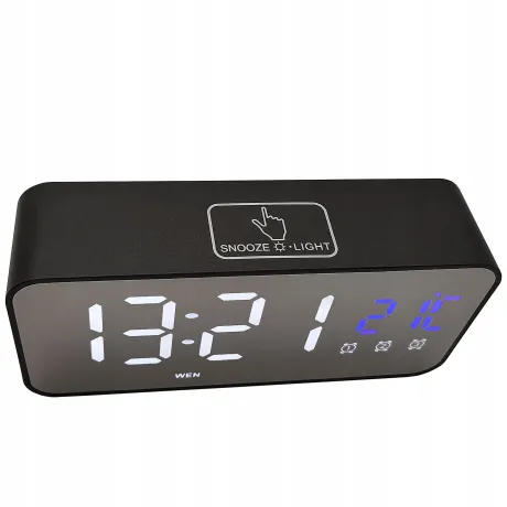 Budzik zegar elektroniczny LED czarny DC04-CZ
