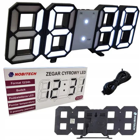 Zegar ścienny duży LED cyfrowy DC03-B