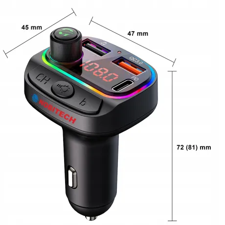 Transmiter Bluetooth ładowarka samochodowa FM C14