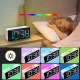 Budzik zegar elektroniczny czarny RGB LED DC06-CZ