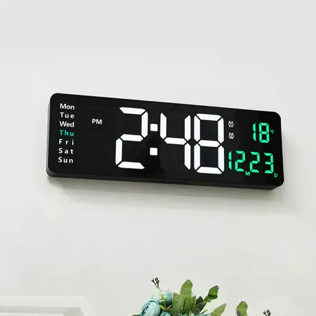 Zegar ścienny elektroniczny budzik cyfrowy duży pilot DC07