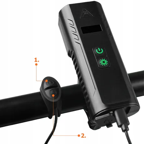 Lampka rowerowa LED USB przednia klakson przód dzwonek z powerbank BL05