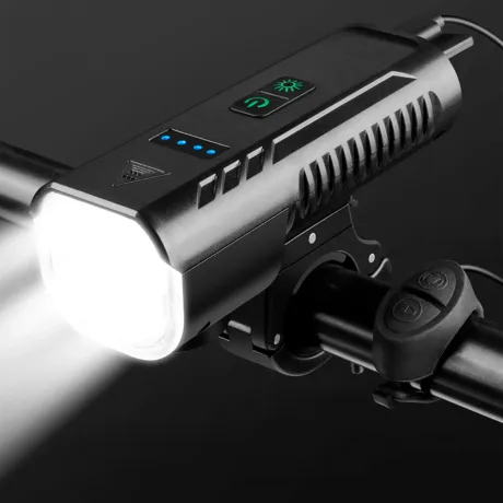 Lampka rowerowa LED USB przednia klakson przód dzwonek z powerbank BL05