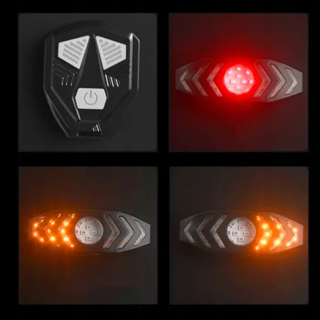 Lampka rowerowa LED tylna kierunkowskaz sygnalizator USB pilot BL08