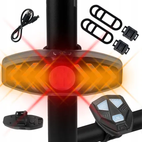 Lampka rowerowa LED tylna kierunkowskaz sygnalizator USB pilot BL08