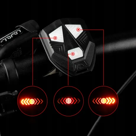 Lampka rowerowa LED tylna kierunkowskaz sygnalizator USB pilot BL08