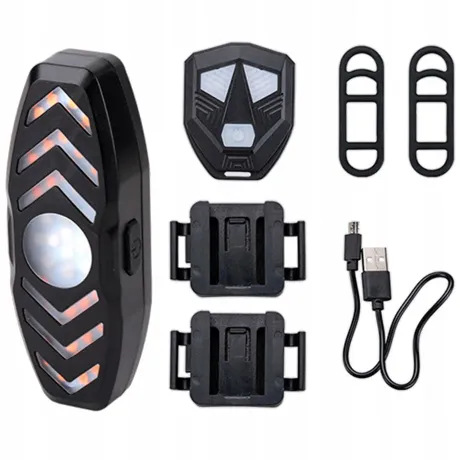 Lampka rowerowa LED tylna kierunkowskaz sygnalizator USB pilot BL08