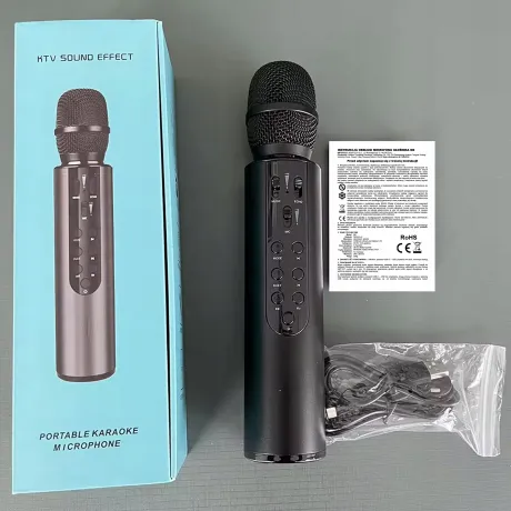 Mikrofon karaoke Bluetooth M6-R różowy