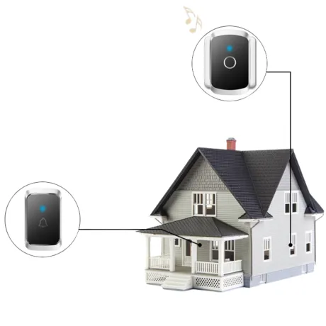 Dzwonek bezprzewodowy do drzwi furtki wodoodporny DB01-CZ czarny