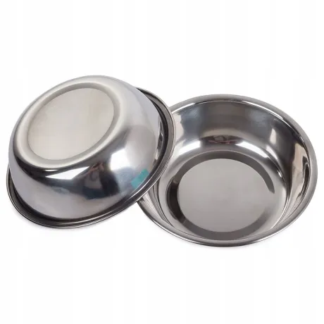 Miska dla psa kota podwójna metalowa 2 x 300ml 19108_N