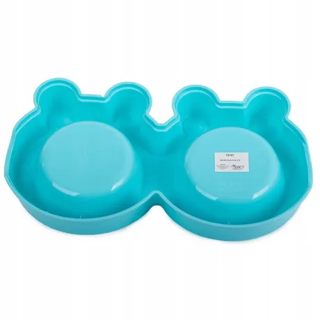 Miska dla psa kota podwójna metalowa 2 x 300ml 19108_N