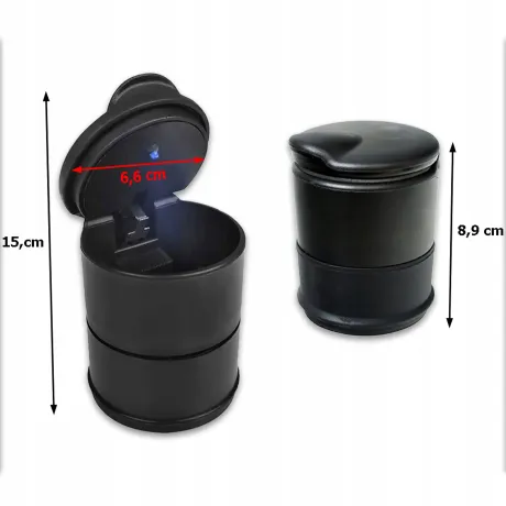 Popielniczka zamykana samochodowa LED w miejsce kubka 10036