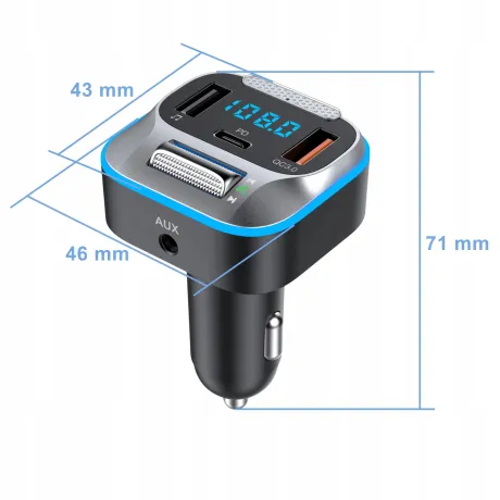 Transmiter Bluetooth FM samochodowy T-73