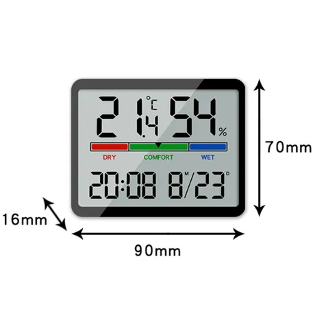 Termometr wewnętrzny stacja pogody czarna WS01-CZ