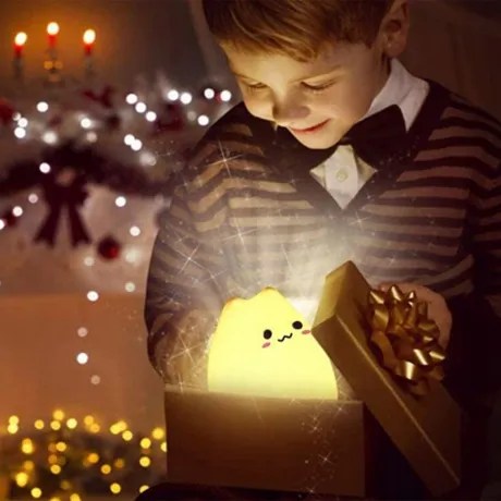 Lampka nocna dla dzieci LED kolory RGB dotykowa silikonowa 12263