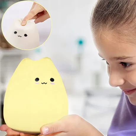 Lampka nocna dla dzieci LED kolory RGB dotykowa silikonowa 12263