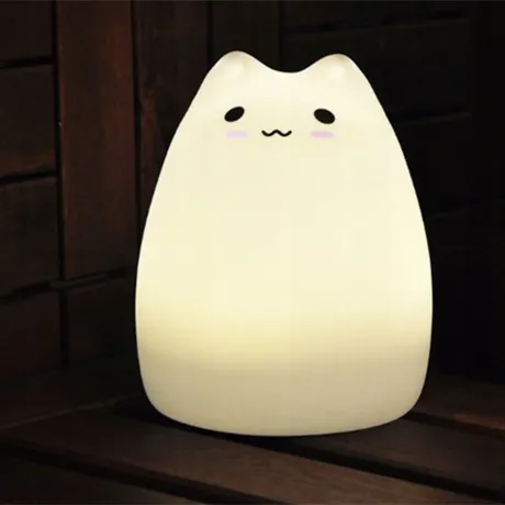 Lampka nocna dla dzieci LED kolory RGB dotykowa silikonowa 12263