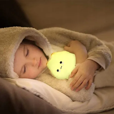 Lampka nocna dla dzieci LED kolory RGB dotykowa silikonowa 12263