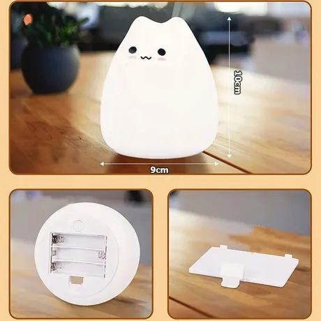 Lampka nocna dla dzieci LED kolory RGB dotykowa silikonowa 12263