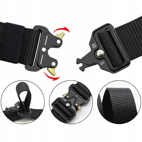 Pas taktyczny wojskowy czarny 14393