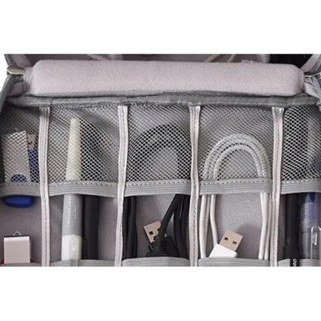 Organizer na kable torba z przegródkami na rzepy 01898