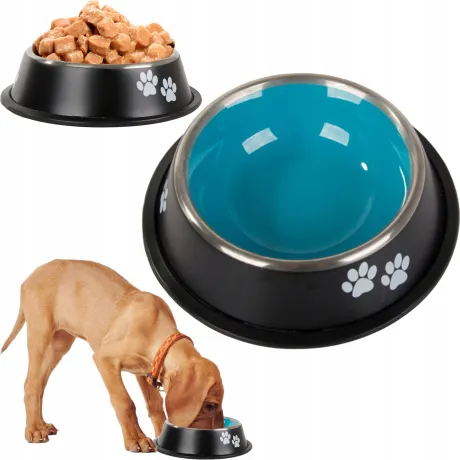 Miska dla psa stalowa nierdzewna antypoślizgowa 400ml 19395
