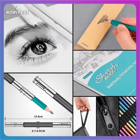 Zestaw do rysowania szkicowania 145 elementów profesjonalny kredki ołówki DS01