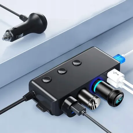 Rozdzielacz gniazda zapalniczki 12-24V 3xUSB UBS-C PD CA01