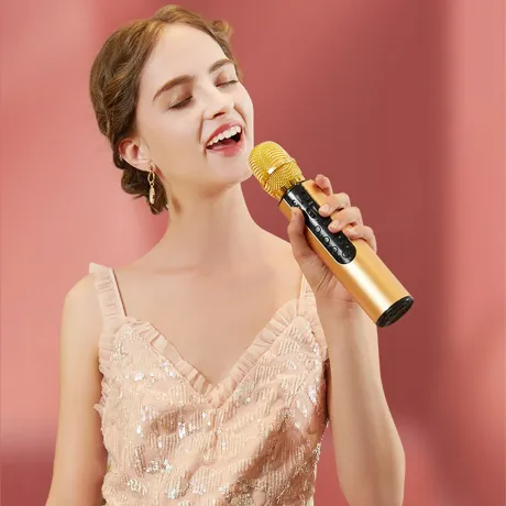 Mikrofon karaoke Bluetooth M6-Z złoty