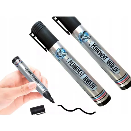 Marker permanentny pisak wodoodporny czarny 24388